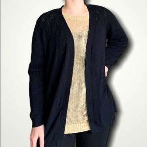 89th & Madison Black Crochet Cardigan